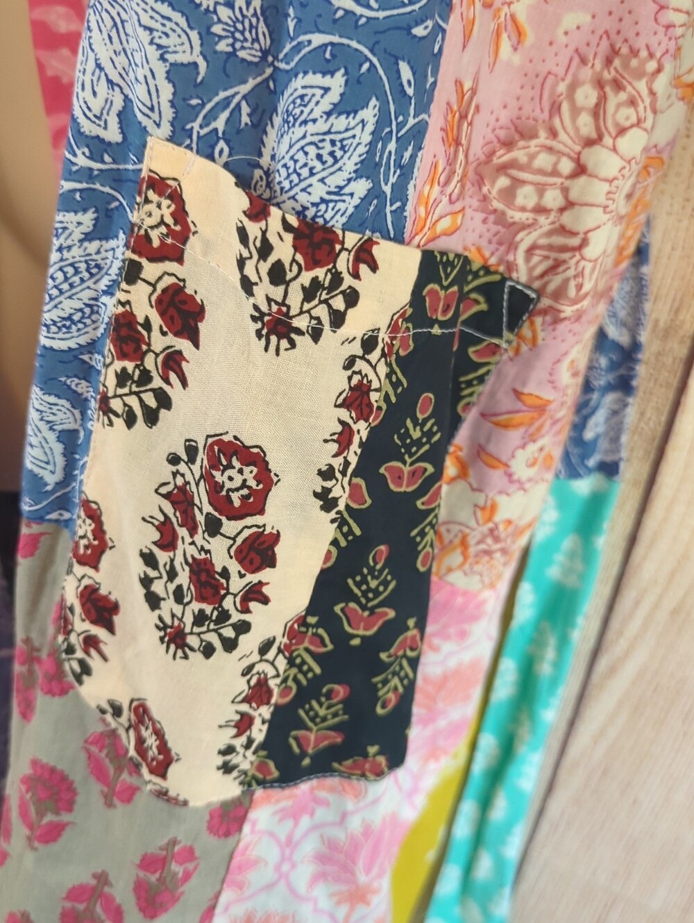 Patchwork Multicolored Granny Kimo/ Jacket/ Robe Boho - Picture 7 of 12